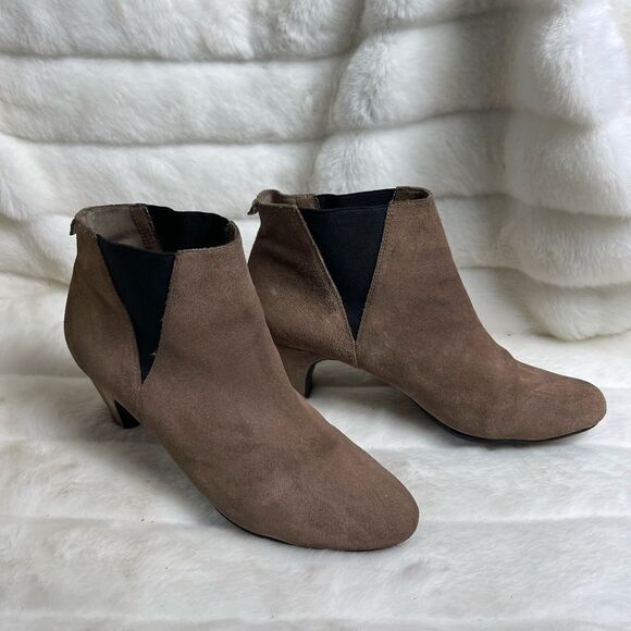 Sam Edelman light brown leather suede ankle boots black  with elastic si… - Picture 3 of 12